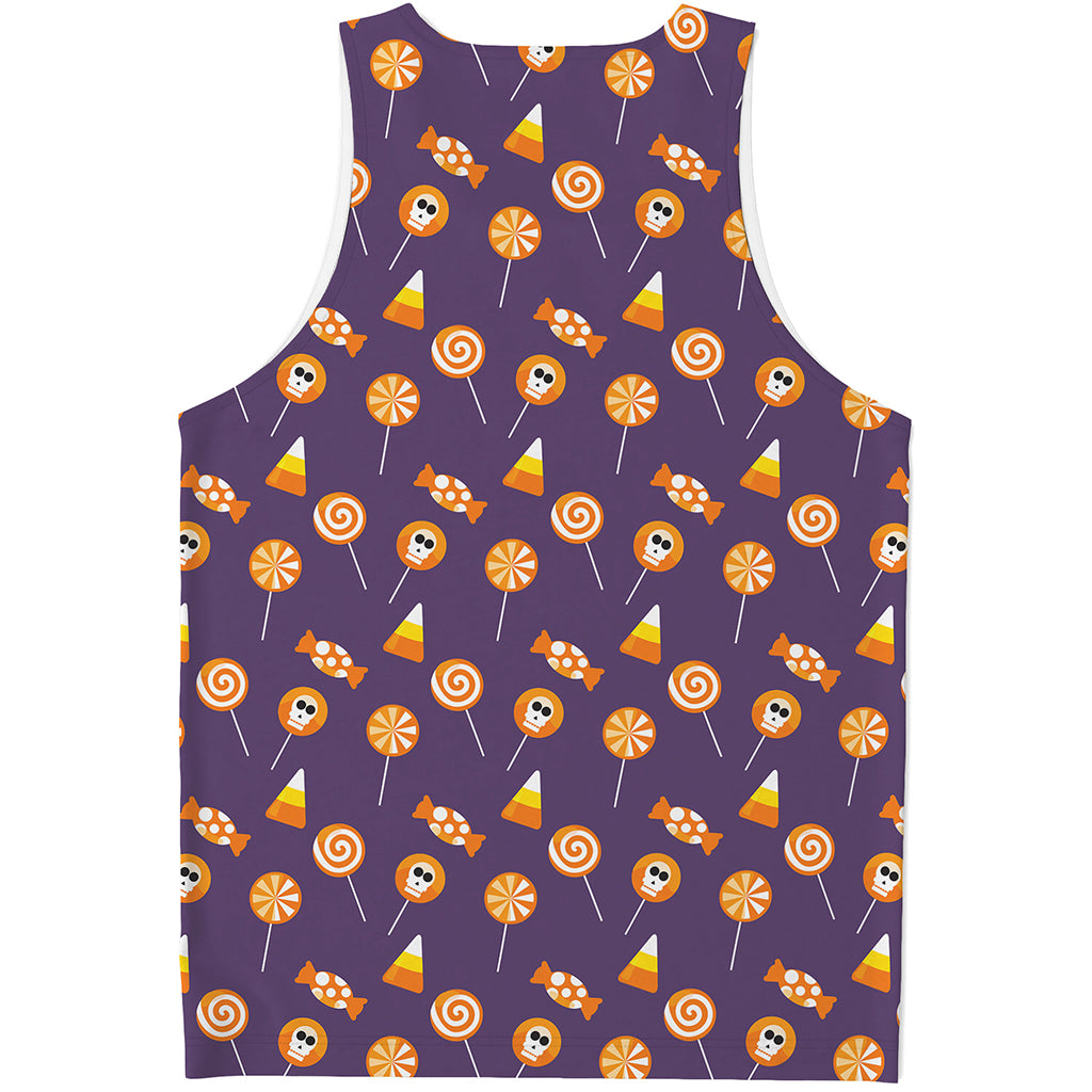 Cute Halloween Candy Pattern Print Men's Tank Top