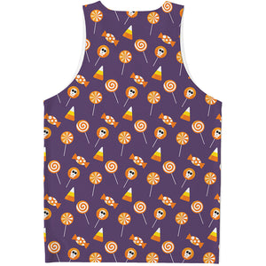 Cute Halloween Candy Pattern Print Men's Tank Top