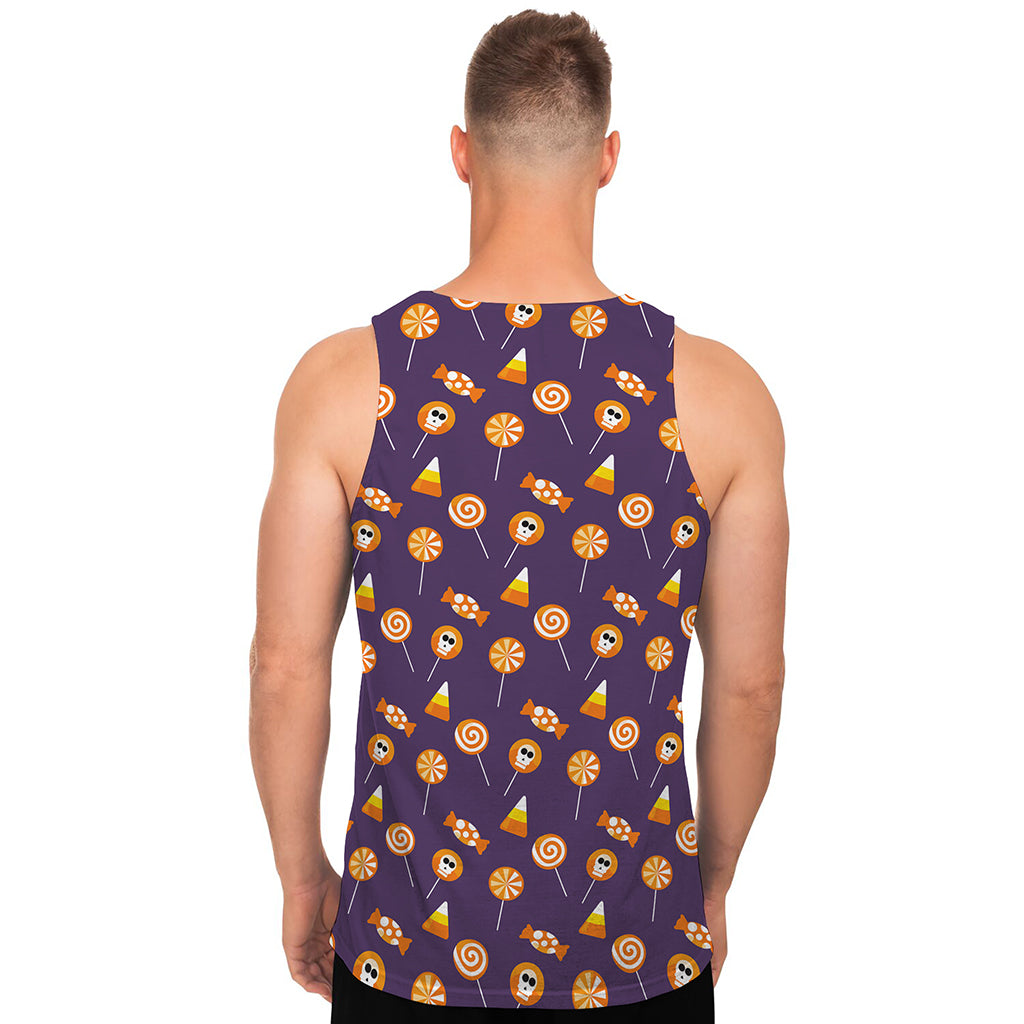 Cute Halloween Candy Pattern Print Men's Tank Top