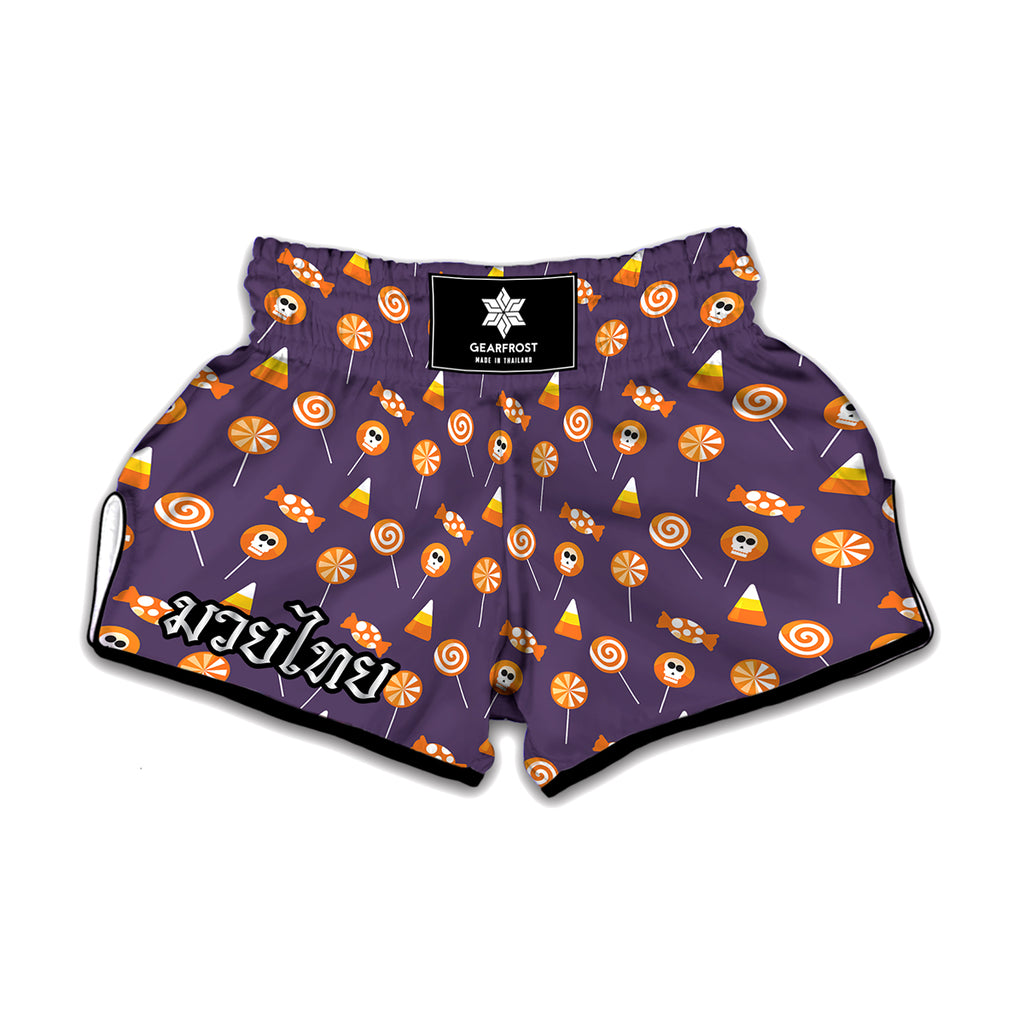 Cute Halloween Candy Pattern Print Muay Thai Boxing Shorts