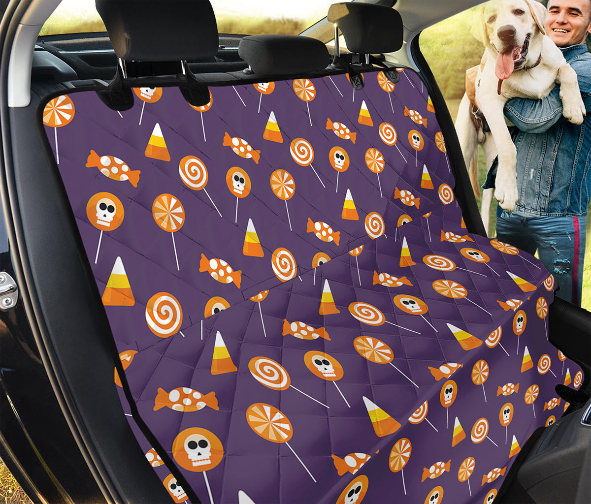 Cute Halloween Candy Pattern Print Pet Car Back Seat Cover