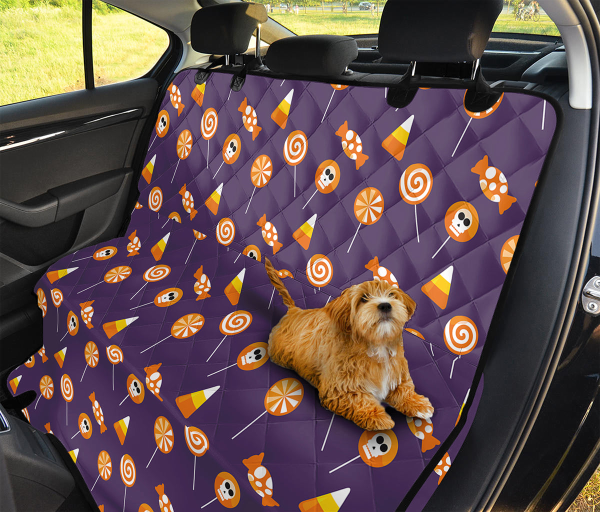 Cute Halloween Candy Pattern Print Pet Car Back Seat Cover