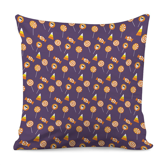 Cute Halloween Candy Pattern Print Pillow Cover