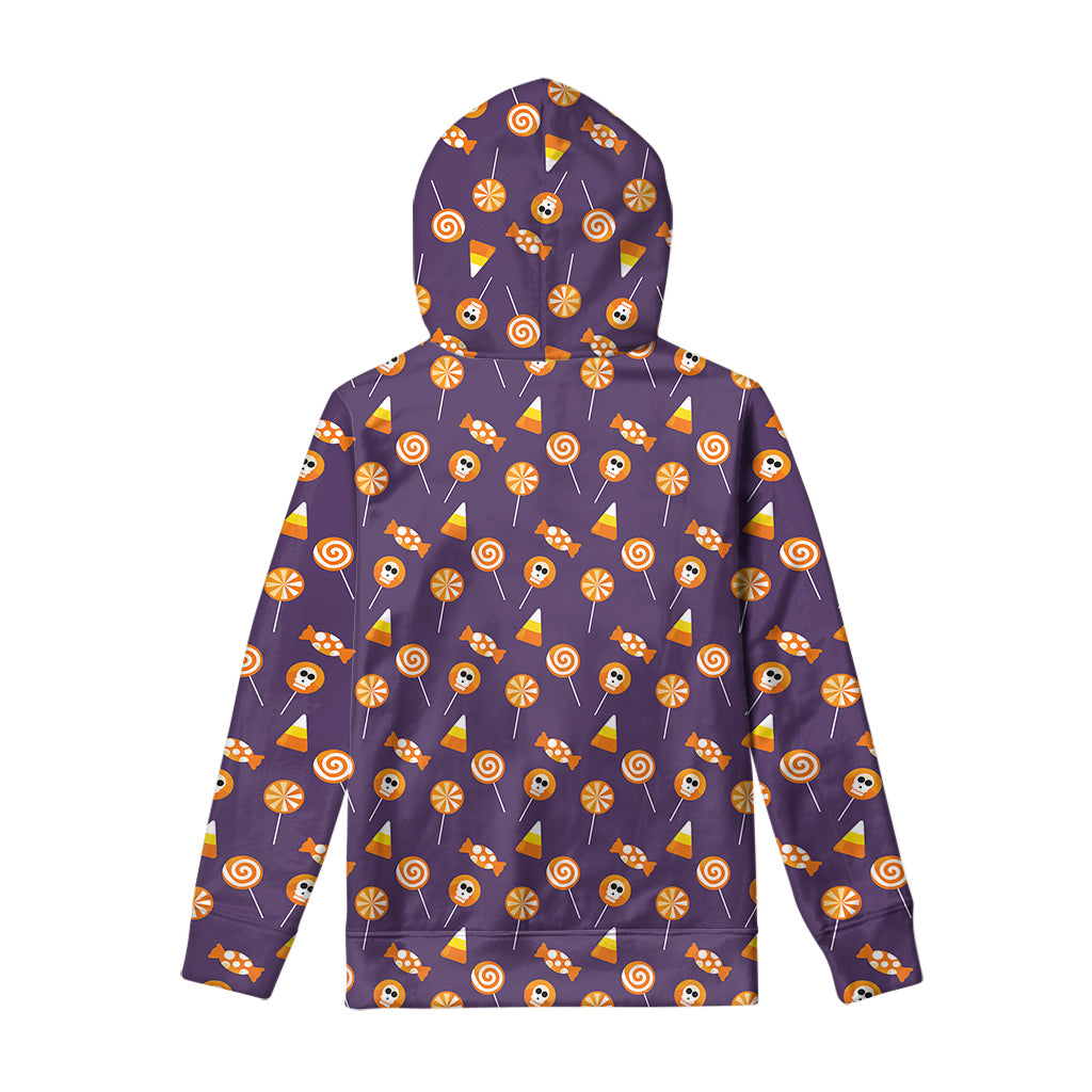 Cute Halloween Candy Pattern Print Pullover Hoodie