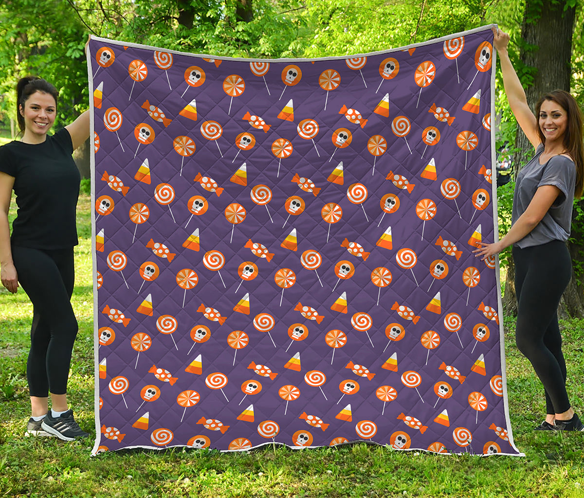 Cute Halloween Candy Pattern Print Quilt