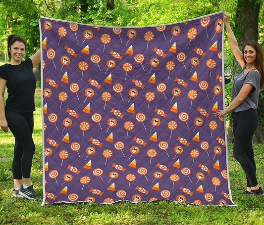 Cute Halloween Candy Pattern Print Quilt