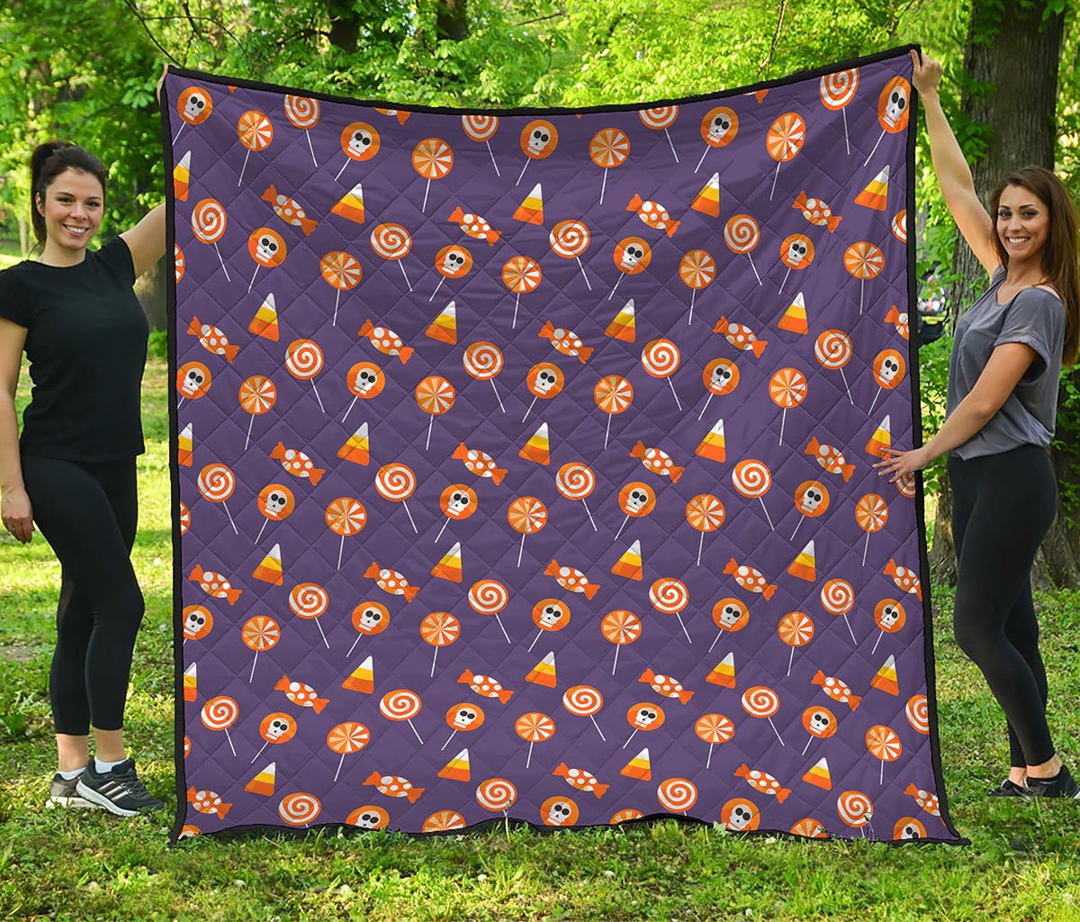 Cute Halloween Candy Pattern Print Quilt