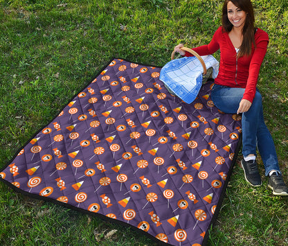 Cute Halloween Candy Pattern Print Quilt