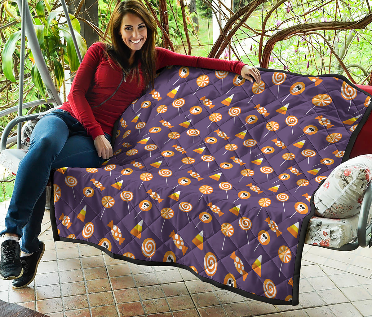 Cute Halloween Candy Pattern Print Quilt