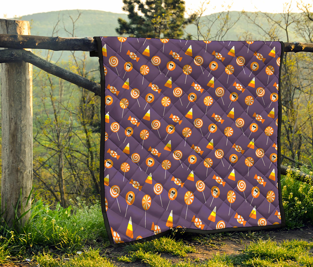 Cute Halloween Candy Pattern Print Quilt