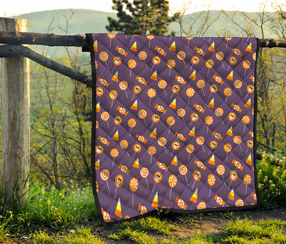Cute Halloween Candy Pattern Print Quilt