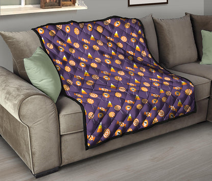 Cute Halloween Candy Pattern Print Quilt