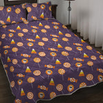 Cute Halloween Candy Pattern Print Quilt Bed Set