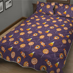 Cute Halloween Candy Pattern Print Quilt Bed Set