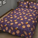 Cute Halloween Candy Pattern Print Quilt Bed Set