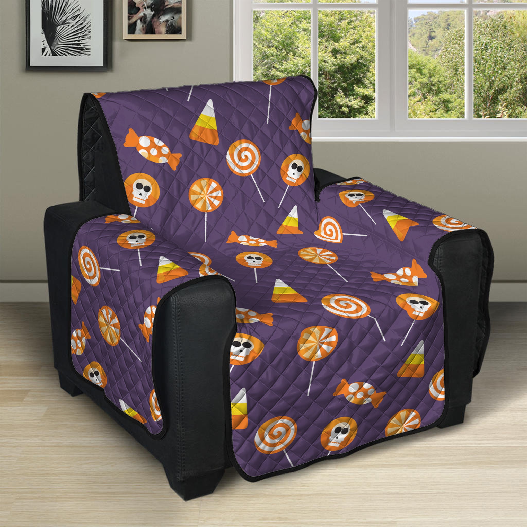 Cute Halloween Candy Pattern Print Recliner Protector