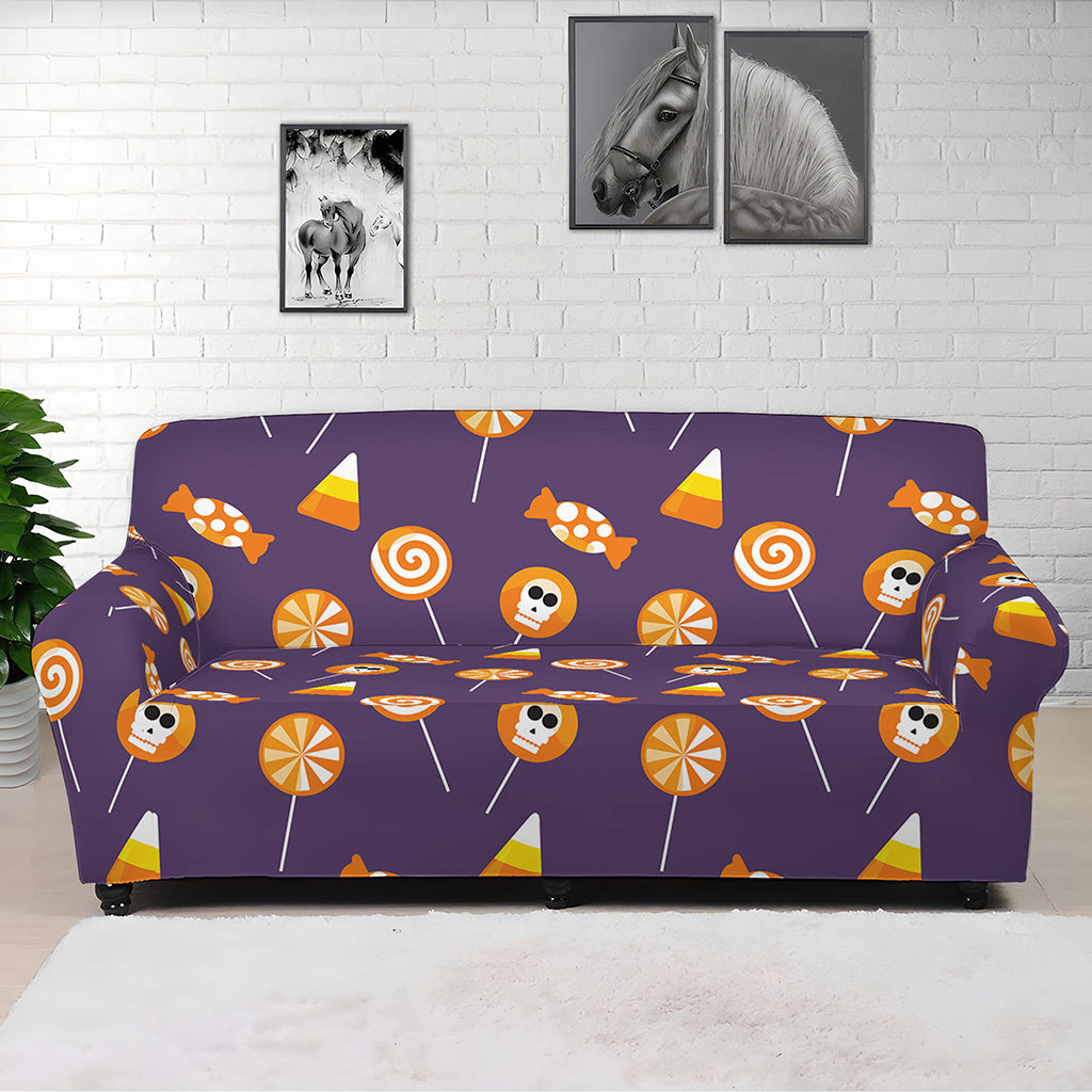 Cute Halloween Candy Pattern Print Sofa Cover