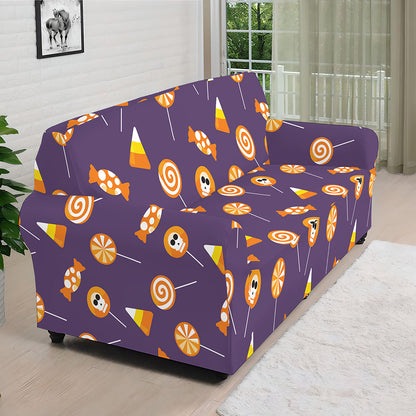 Cute Halloween Candy Pattern Print Sofa Cover
