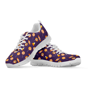 Cute Halloween Candy Pattern Print White Sneakers