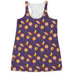 Cute Halloween Candy Pattern Print Women's Racerback Tank Top