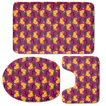 Cute Halloween Pumpkin Witch Print 3 Piece Bath Mat Set
