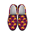 Cute Halloween Pumpkin Witch Print Black Slip On Shoes