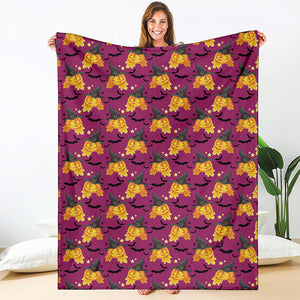 Cute Halloween Pumpkin Witch Print Blanket