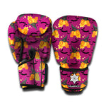 Cute Halloween Pumpkin Witch Print Boxing Gloves