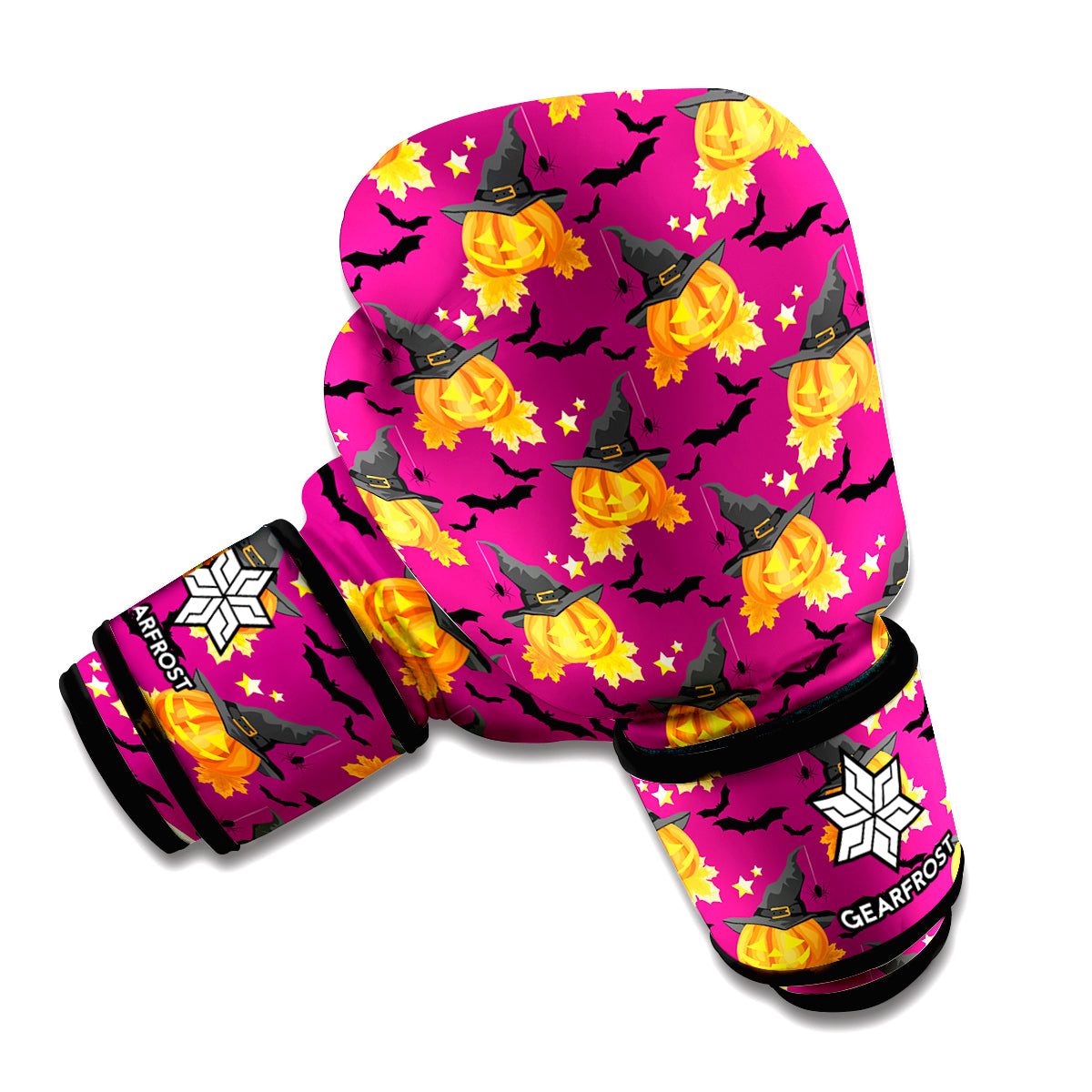 Cute Halloween Pumpkin Witch Print Boxing Gloves