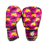 Cute Halloween Pumpkin Witch Print Boxing Gloves