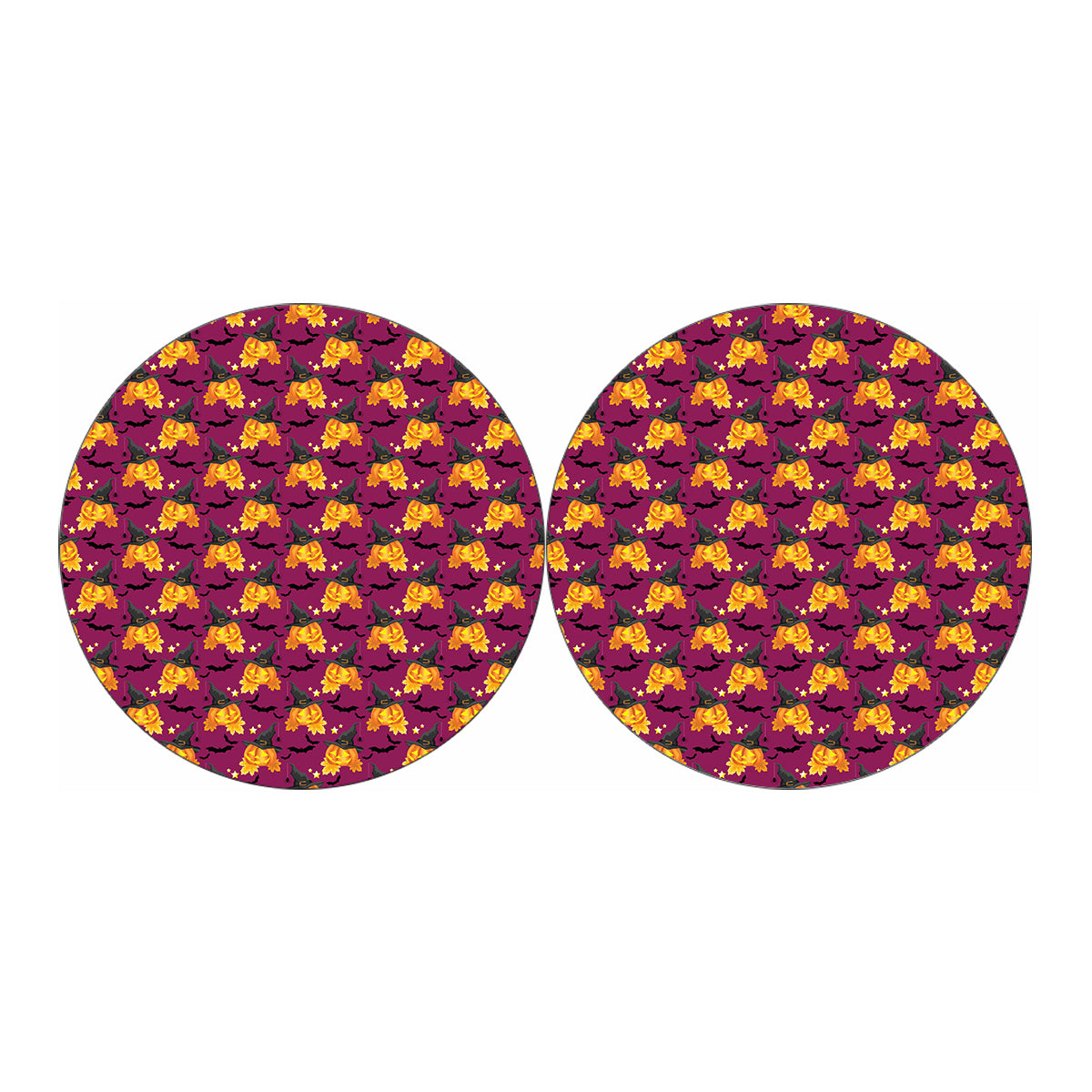 Cute Halloween Pumpkin Witch Print Car Coasters