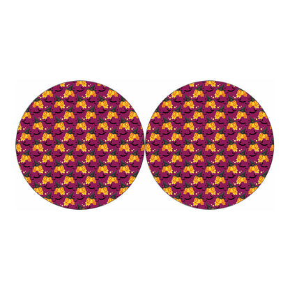 Cute Halloween Pumpkin Witch Print Car Coasters