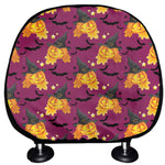 Cute Halloween Pumpkin Witch Print Car Headrest Covers