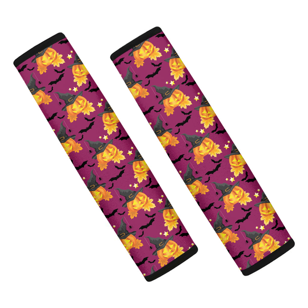 Cute Halloween Pumpkin Witch Print Car Seat Belt Covers