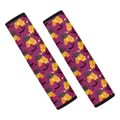 Cute Halloween Pumpkin Witch Print Car Seat Belt Covers
