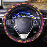 Cute Halloween Pumpkin Witch Print Car Steering Wheel Cover