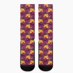Cute Halloween Pumpkin Witch Print Crew Socks