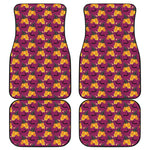 Cute Halloween Pumpkin Witch Print Front and Back Car Floor Mats