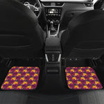 Cute Halloween Pumpkin Witch Print Front and Back Car Floor Mats