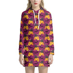 Cute Halloween Pumpkin Witch Print Hoodie Dress