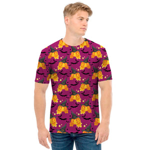 Cute Halloween Pumpkin Witch Print Men's T-Shirt