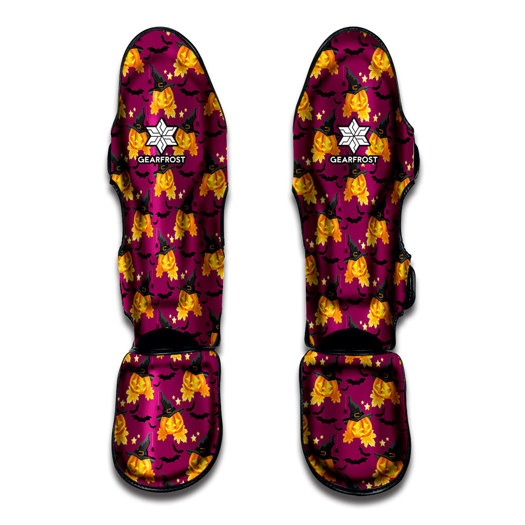 Cute Halloween Pumpkin Witch Print Muay Thai Shin Guard