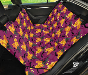 Cute Halloween Pumpkin Witch Print Pet Car Back Seat Cover