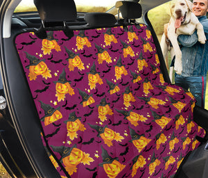 Cute Halloween Pumpkin Witch Print Pet Car Back Seat Cover