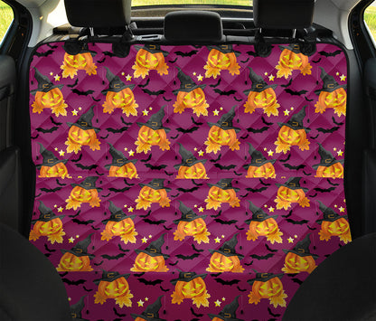 Cute Halloween Pumpkin Witch Print Pet Car Back Seat Cover