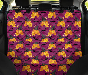 Cute Halloween Pumpkin Witch Print Pet Car Back Seat Cover