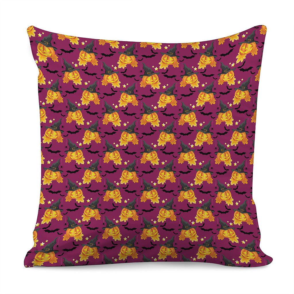 Cute Halloween Pumpkin Witch Print Pillow Cover