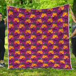 Cute Halloween Pumpkin Witch Print Quilt