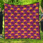 Cute Halloween Pumpkin Witch Print Quilt