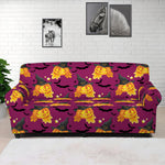 Cute Halloween Pumpkin Witch Print Sofa Cover